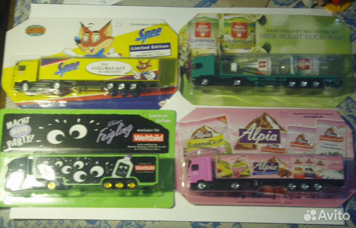 Машинки тягачи рекламные, Германия, новые