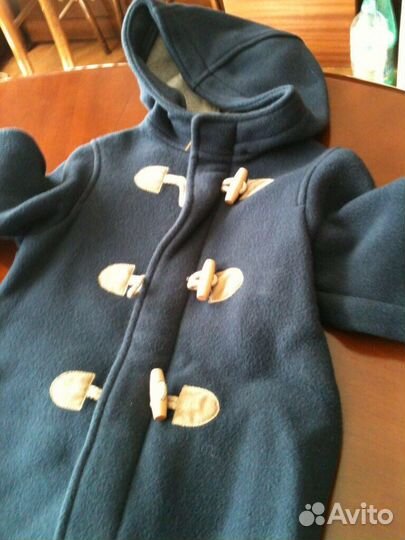 Пальто для мальчика насыщенного синего цвета