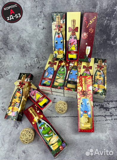 Набор в виде бутылочки. Новогодний. Полотенца