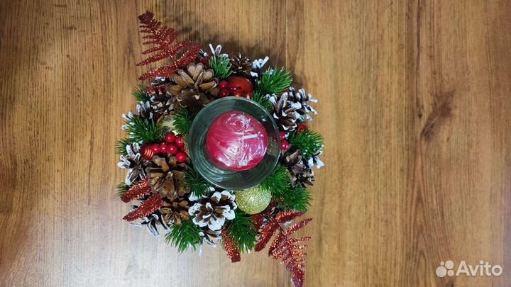 Новогодняя композиция со свечой