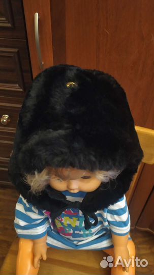 Детская шапка из мутона, 48-50 размер