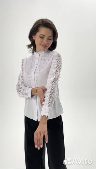Блузка кружевная с рукавом 52 размер