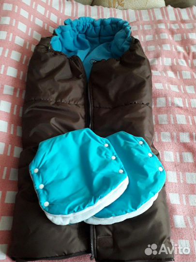 Конверт и варежки для коляски, санок