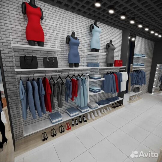 Стеллаж для магазина настенный