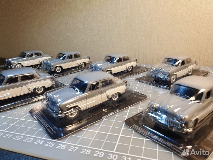 Москвич 407 серо-белый DeAgostini в блистере