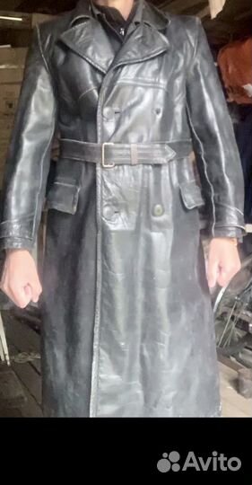 Кожаный плащ мужской ВОВ