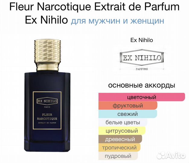 Парфюм Ex Nihilo Fleur Narcotique флакон делюсь