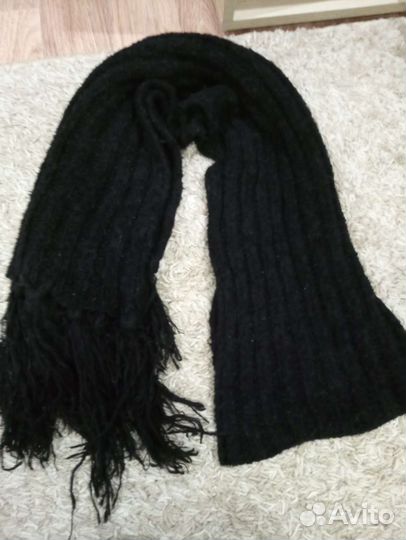 Двухметровый тёплый шарф с кистями