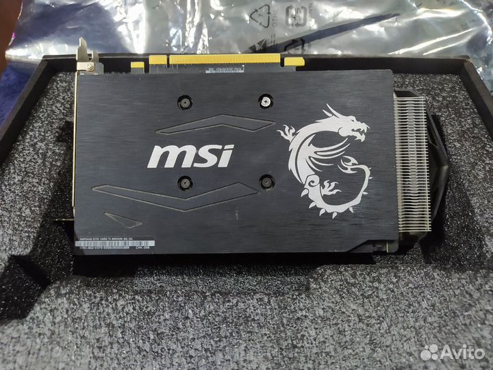 Видеокарта MSI GTX 1660 TI armor OC