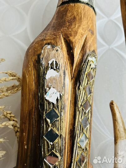 Кот и кошка статуя из дерева