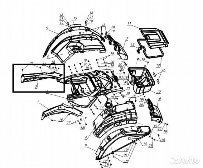 Накладка правая рм R10700016