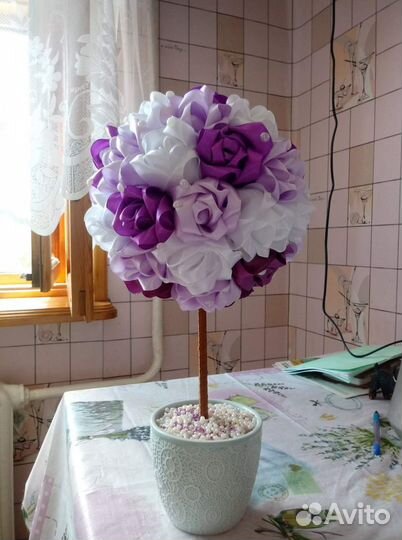 Розы (топиарий). Подарок. Цветы. Интерьер