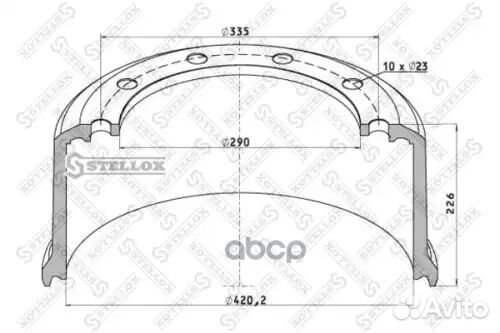 85-00041-SX торм.барабан 420x180/184 H227