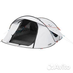 Палатка для кемпинга 3-х местная бело-черная 2 sec
