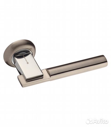 Ручка дверная City A SN/CP круглая розетка (матовы