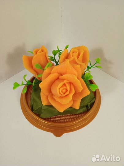 Мыло ручной работы, мини букеты в куполе