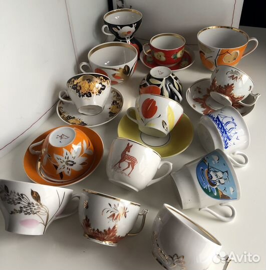 Чайные пары чашки гиганты блюдца СССР