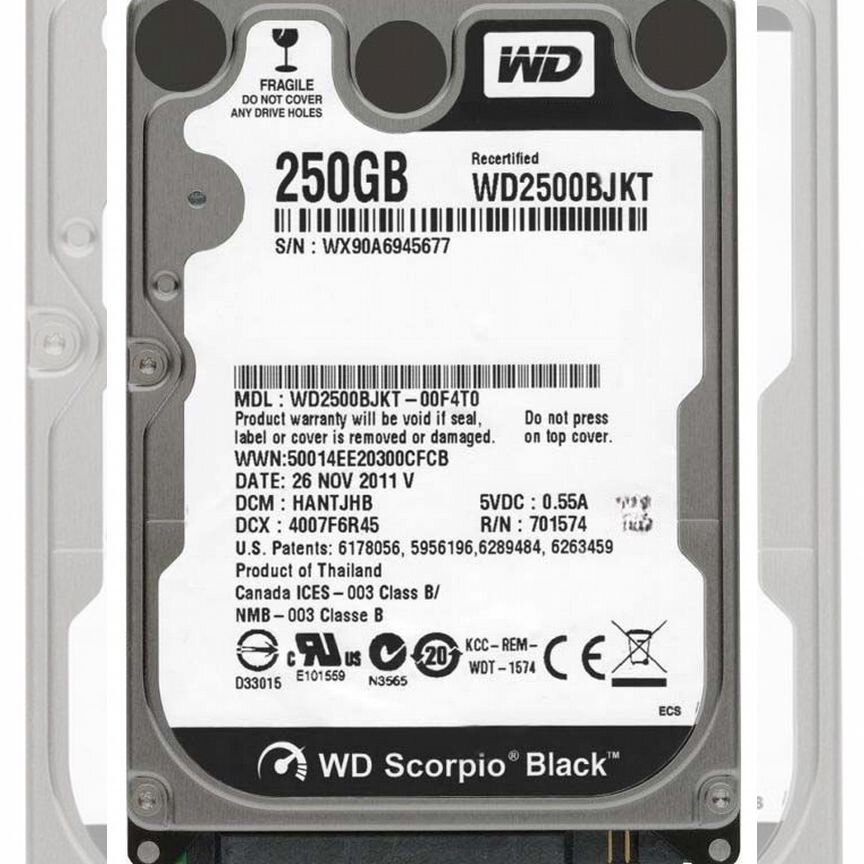 [WD2500BJKT] Жесткий Диск Western Digital 250gb Sata Wd2500bjkt