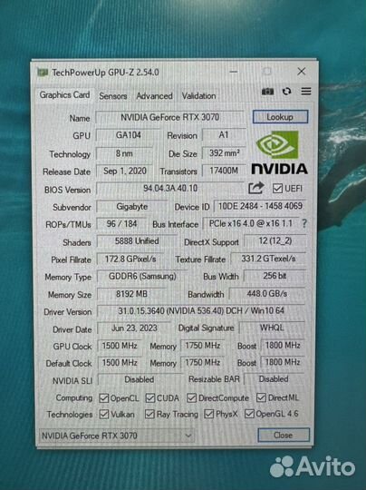 GTX 1660Super 6GB Gigabyte