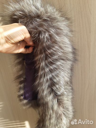 Меховой воротник чернобурка 78 см