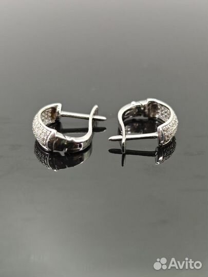 Серьги из белого золота 585 с бриллиантами 0,23 ct