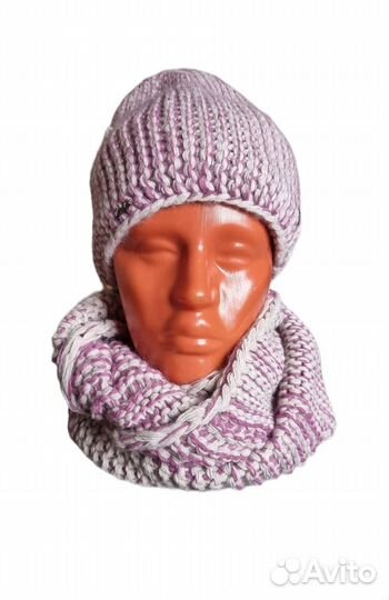 Комплект шапка и снуд зима