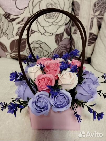 Букет из мыльных роз