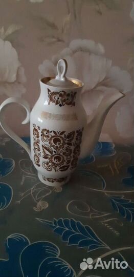 Кофейник,сливочник.Ретро.ссср.Фарфор.Позолота