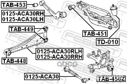 TAB-450Z сайлентблок цапфы плавающий Toyota RA