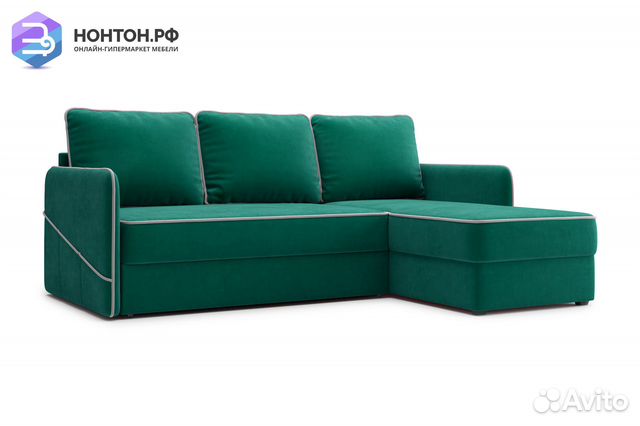 Диван угловой дельфин Энерджи изумрудный