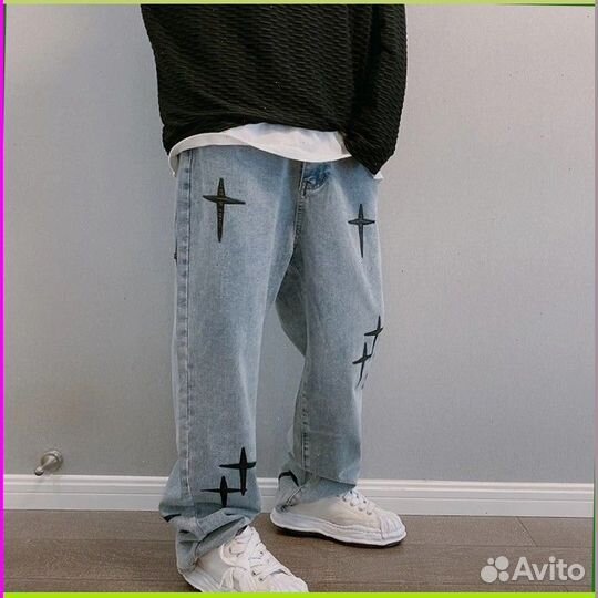 Штаны карго Y2K с крестами (Art товара: 65254)