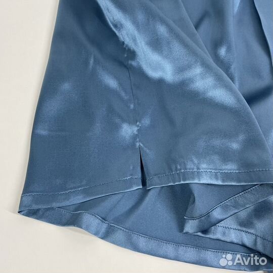 Трусы из 100 натурального шелка мужские, синие