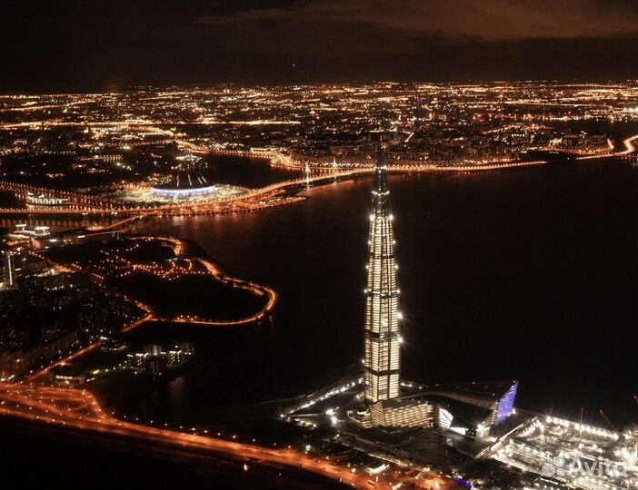 Вечерний Полет над Санкт-Петербургом