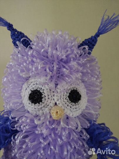 Мочалка-игрушка ручной работы Сова