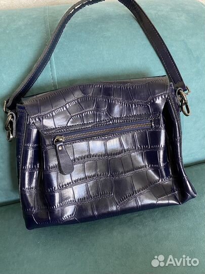 Сумка женская натуральная кожа темно-синий цвет бу