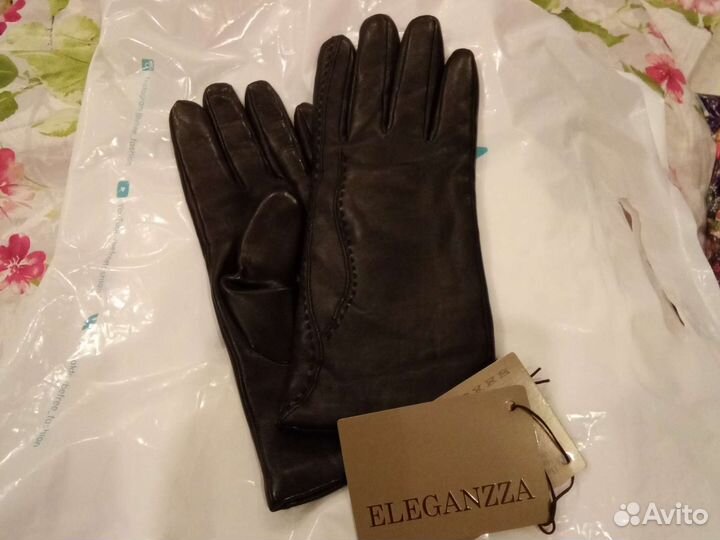 Перчатки женские кожаные новые
