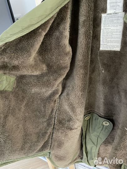 Оливковая винтажная парка