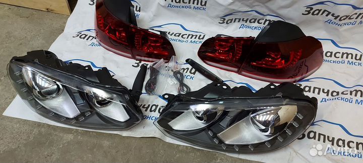 Комплект оптики фары фонари volkswagen golf 6