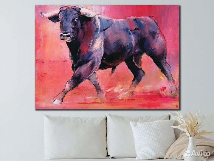 Картина маслом на холсте бык
