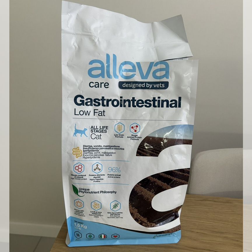 Лечебный корм для кошек "alleva gastrointestinal"