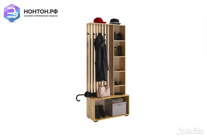 Прихожая Бери дуб крафт золотой / графит