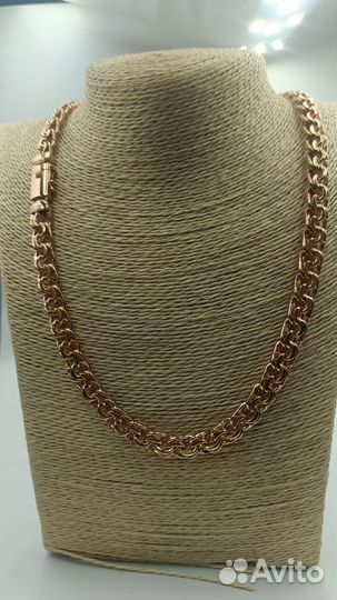 Серебрянная цепочка Бисмарк с нанесением позолоты