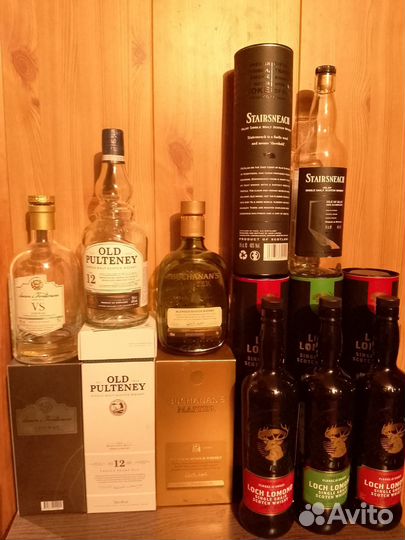 Бутылки с тубусами виски коньяк