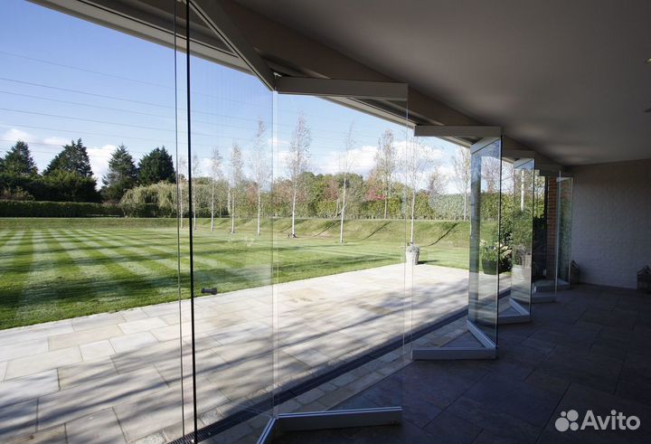 Безрамное остекление гармошка