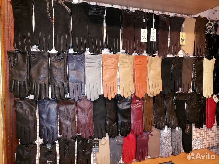 Женские и мужские кожаные перчатки