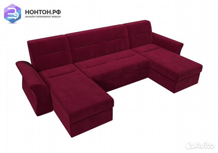 Диван п-образный дельфин Клайд микровельвет бордов