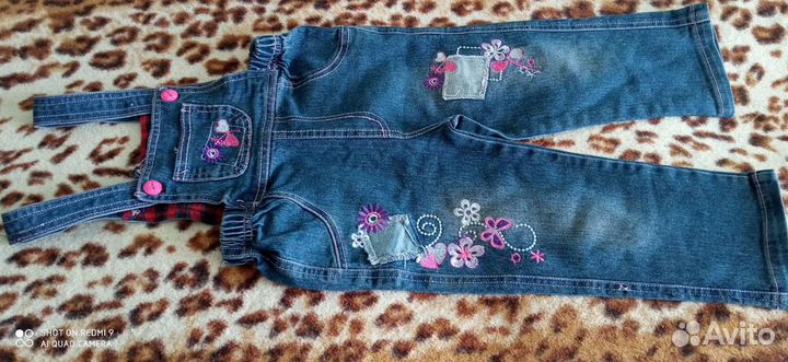 Джинсовый комбинезон на девочку рост 104