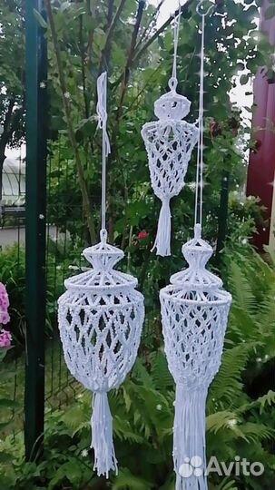 Макраме штора, фонарики