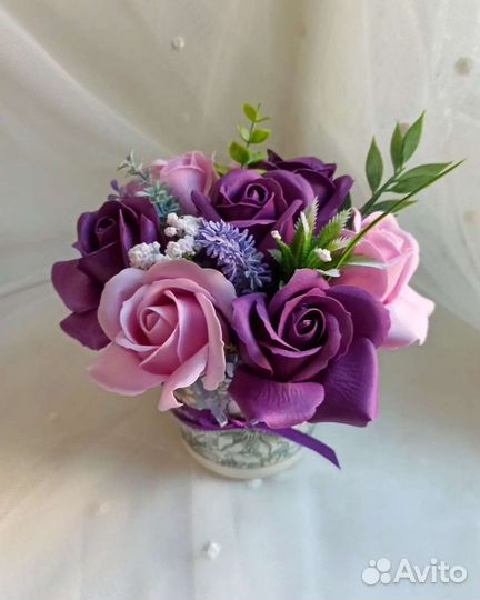 Букет из мыльных роз