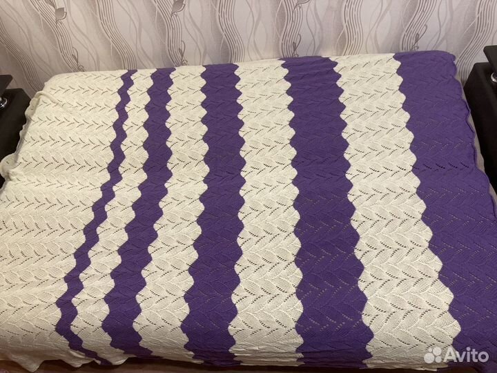 Плед вязанный на спицах размер: 210*200 см